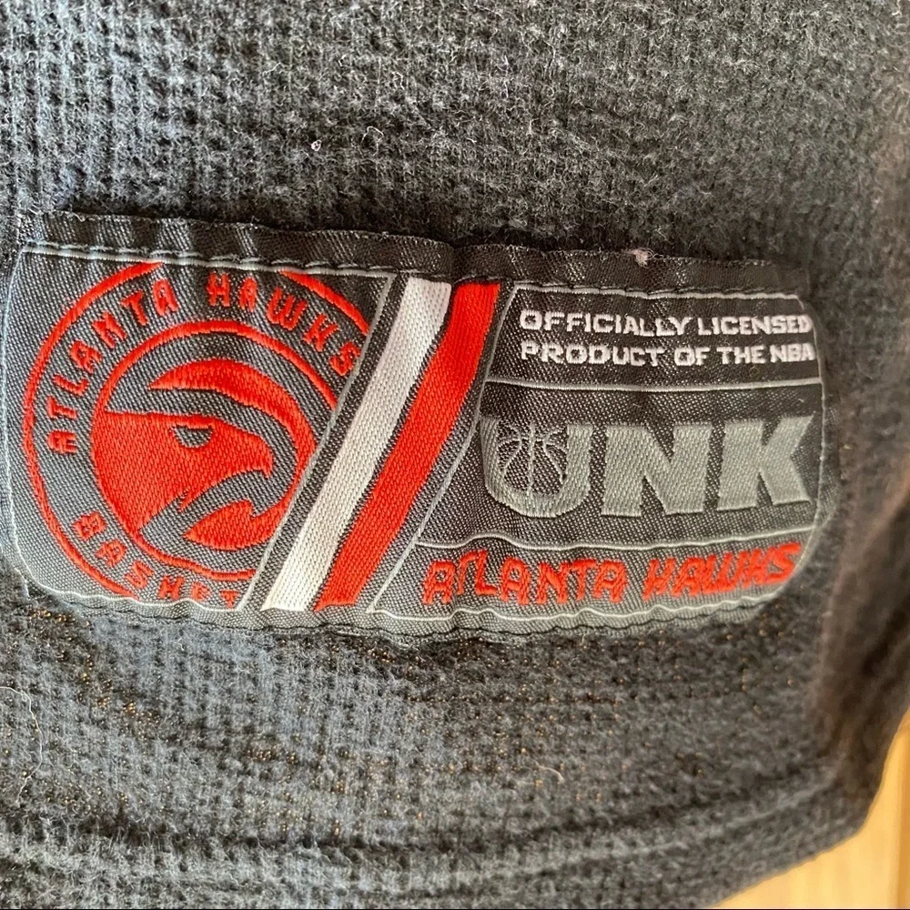 Unk NBA Atlanta Hawks Basketball Club Waffle Weave Long-sleeve Shirt Black Small - Picture 6 of 8